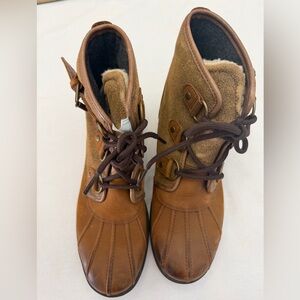 UGG BOOTS CECILE WOMENS BROWN WATERPROOF LEATHER BOOTS size 6